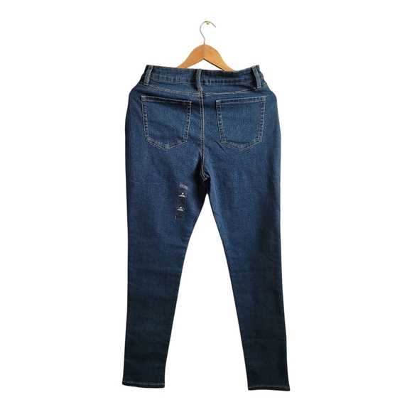 Style & Co. Blue Skinny Mid-Rise Jeans with Fading Effects - Picture 3 of 11